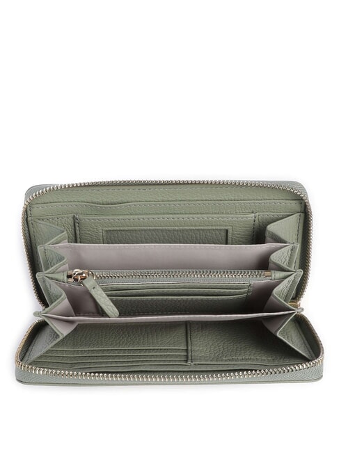 METALLIC SOFT Textured leather zip wallet greenery - Women&rsquo;s Wallets