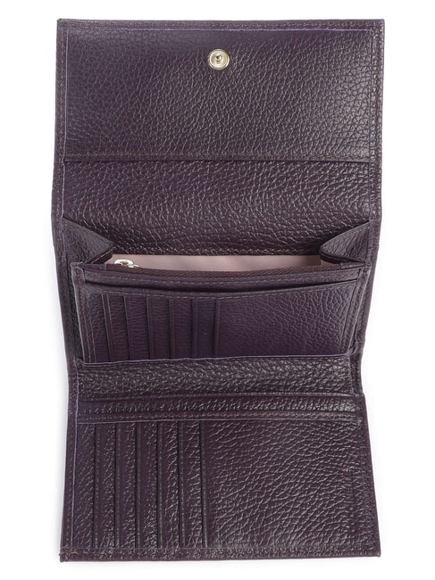 METALLIC SOFT Hammered leather bifold wallet plums - Women&rsquo;s Wallets