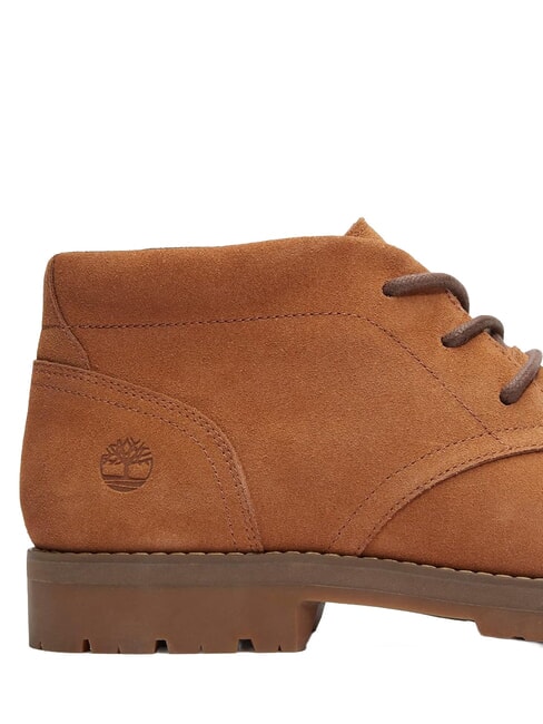 BRITTON SQUARE Low lace-up ankle boot in leather rust suede - Men&rsquo;s shoes