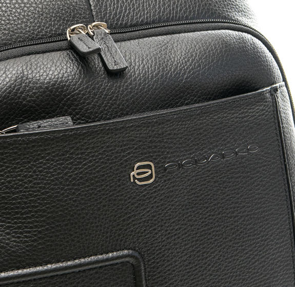 backpack VIBE out line, in leather, case for laptop up to 13” Black - Laptop backpacks